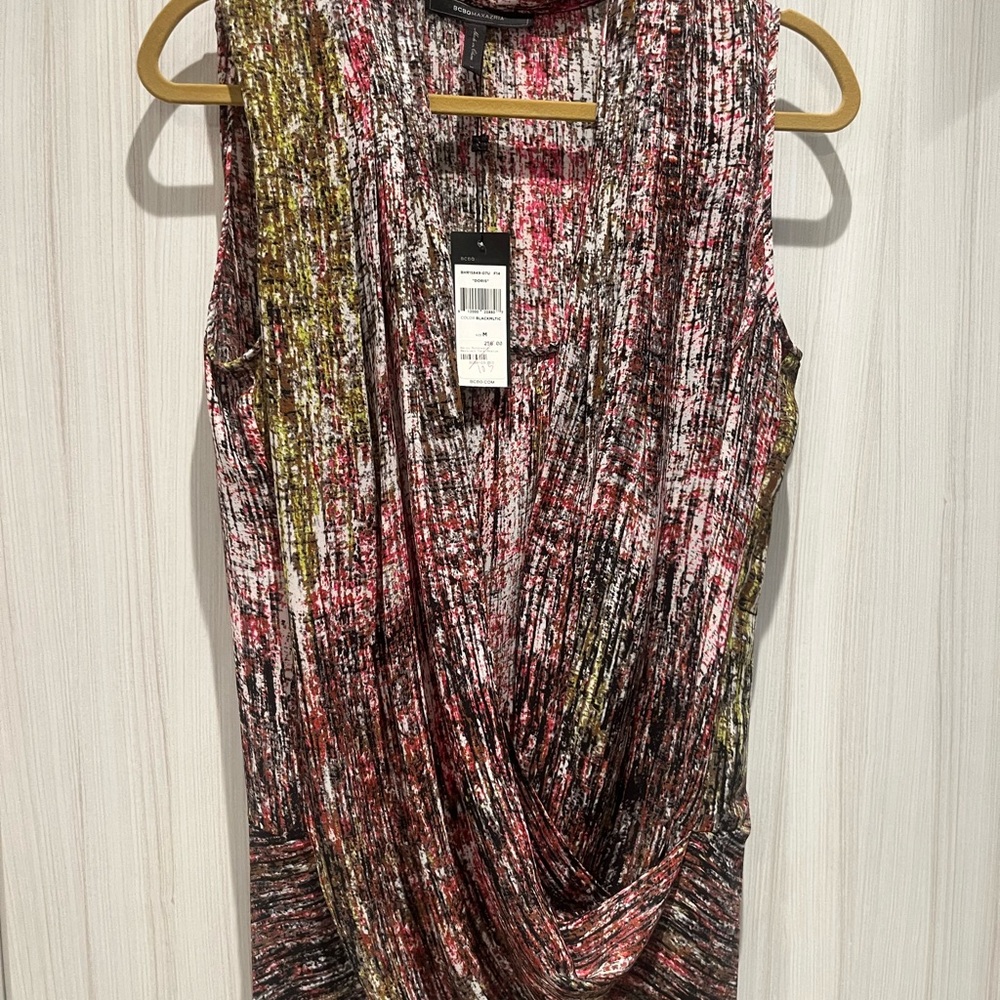 BCBGMaxAzria Abstract Multicolor Top